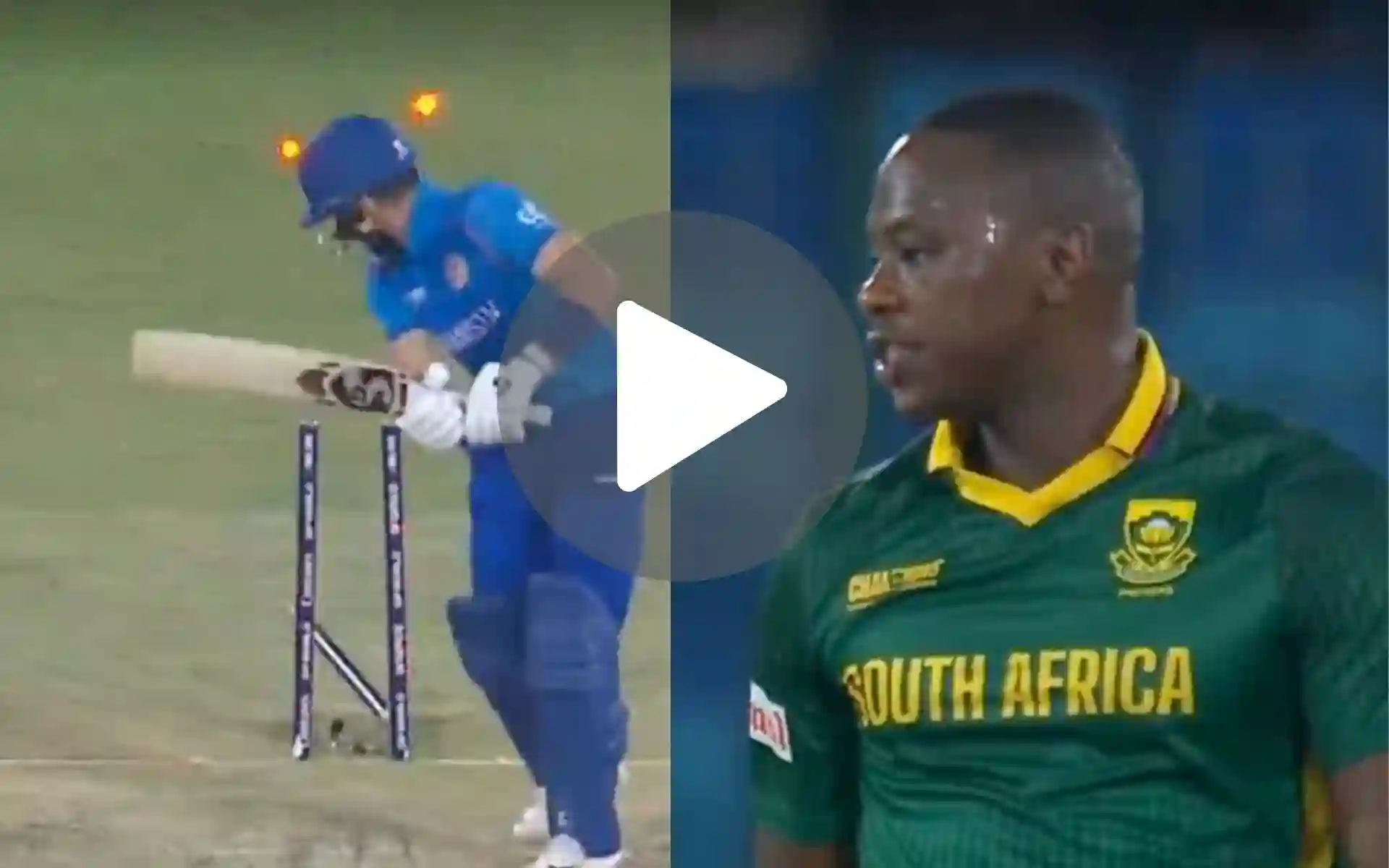 [Watch] Rabada Involved In Fiery Sledging With Afghan Batter After Shattering His Stumps